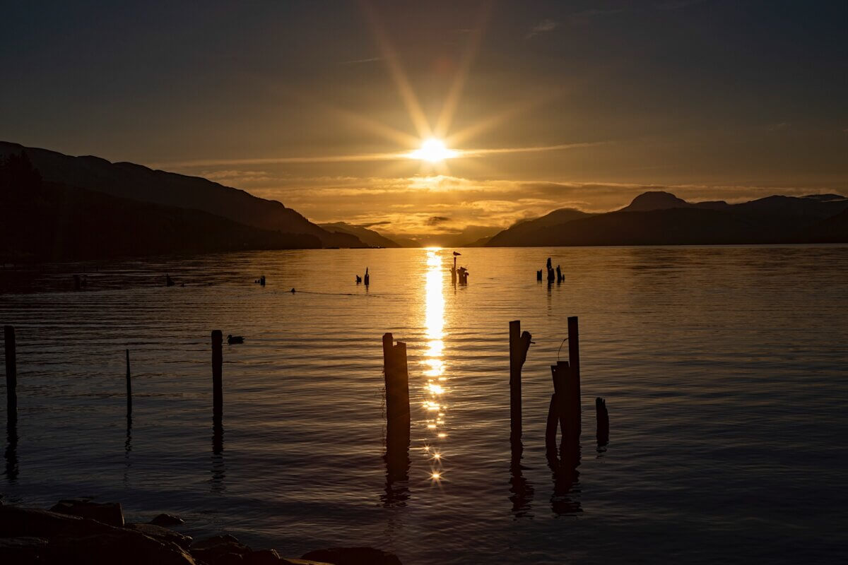beautiful sunset over Loch Ness